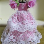 ドールハウス１００均商品で花のお袖のお姫様ドレス　作り直しです！
